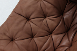 SOLD - Bruno Mathsson Pernilla Lounge Chair incl. Stool of Chocolate Coloured Leather for Dux 1970s. Scandinavian Modern.
