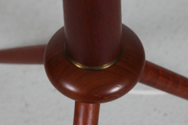 Danish Modern 1950s Tripood Floor Lamp of Teak with Robert Kasal Le Klint Shade