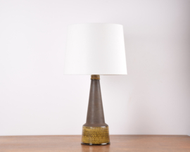 Danish Kähler HAK Tall Table Lamp Brown with Yellow Glaze, Modern Ceramic 1960s