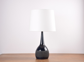 Tall Danish Palshus Sculptural Table Lamp Dark Blue Glaze, by Per Linnemann-Schmidt, Modern Ceramic 1960s