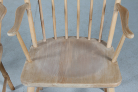 Børge Mogensen Style Pair of Windsor Armchairs of Beech Wood, Denmark 1970s. Danish Modern Furniture.