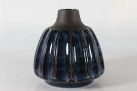 Danish Søholm Large Floor Vase by Einar Johansen with Blue Glossy Glaze, 1960s. Mid-century Danish Ceramics.