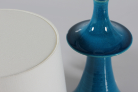 Danish Kähler + Poul Erik Eliasen Style Sculptural Table Lamp Turquoise Blue Mid-century 1960s