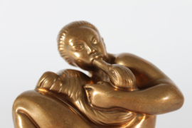 Leda and the Swan Bronze Figurine by Danish Sculptor Kai Nielsen made at L. Rasmussen, Copenhagen, Denmark.