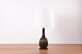 Danish Art Deco Just Andersen Table Lamp of Disco Metal with New Shade, 1930s