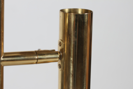 Northern European Floor Lamp of Brass with Lacquer and Adjustable Shades 1970s Mid-century Lightning