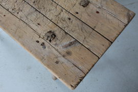 Scandinavian Wabi Sabi Rustic Bench/ Side Table Made Early 20th Century of Pine Wood