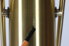 Vintage Danish Brass Trombone Floor Lamp by Jo Hammerborg for Fog & Mørup 1970s. Mid-century Danish Lightning