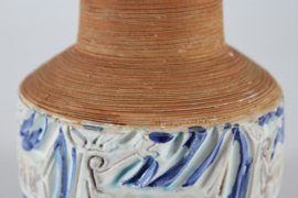 Italian Fratelli Fanciullacci Vase with Embossed Decoration of Fantasy Animals