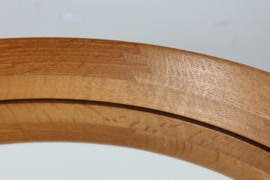 Uno and Osten Kristiansson Round Mirror of Oak with Leather Strap for Hanging by Luxus Vittsjö Sweden, 1970