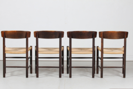 Børge Mogensen Set of 4 J 39 Chairs "Folkestolen" by F.D.B. Møbler, Denmark 1970s Mid-century Modern