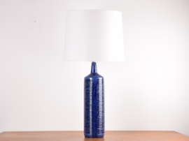 Rare Very Tall Palshus Blue Table Lamp Danish Mid-Century Modern Ceramic, 1960s, 79 cm / 31" Tall