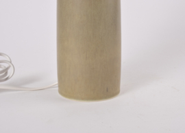 Danish Palshus Table Lamp Olive Green Haresfur Glaze, by Per Linnemann-Schmidt, Modern Ceramic 1950s