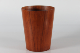 Martin Åberg Conical Wastepaper Basket of Teak Veneer by Servex Sweden, Mid-century Scandinavian Modern