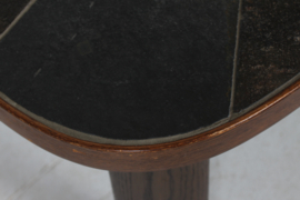 Paul Kingma Style Coffee Table of Dark Stained Oak with Slate Table Top Denmark 1980s