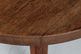 Danish Midcentury Brutalist Round Coffee Table of Solid Oak by Cabinetmaker 1950