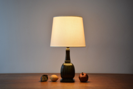 Danish Art Deco Just Andersen Table Lamp of Disco Metal with New Shade, 1930s