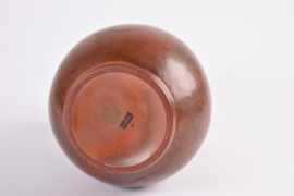 Rare Nils Thorsson for Royal Copenhagen "Løvspring" Vase Ochre Brown, Danish Ceramic, 1940s