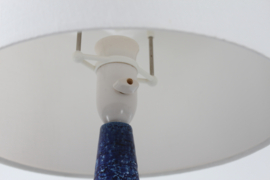 Danish Artistic Palshus Tall Cobalt Blue Table Lamp 1960s with New Lampshade, Mid-century Modern.