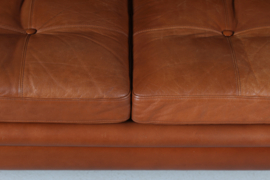 Danish Modern Two-Seat Sofa with Cognac-Colored Leather Made in Denmark Mid-century 1960s