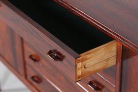 Henry Rosengren Hansen Sideboard of Rosewood by Brande Møbelfabrik, Denmark Mid-century