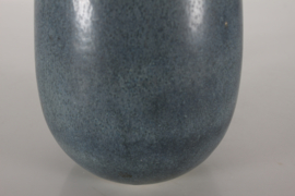 Very Tall Carl-Harry Stålhane Drop Shaped Table Lamp by Rörstrand, Sweden 1960s. Bluish-green Hare´s Fur Glaze and New Shade.