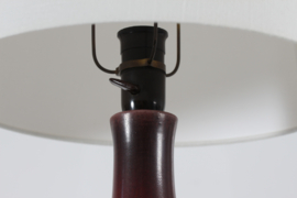 High Royal Copenhagen Ox Blood Stoneware Table Lamp by Gerd Bøgelund Denmark 60s. Danish Ceramic.