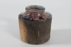 Danish Studio Ceramic Vase by Chris Moes Earthen Colors with Speckles of Black and Purple, 1970s Danish Mid-century Ceramics.