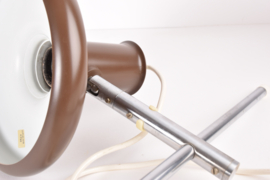 Fog & Mørup "Optima" Desk Table Lamp in Brown & Chrome. Design Hans Due. Danish Modern Lighting 1970s
