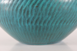 Gunnar Nylund Decorative Bowl by Nymølle, Turquoise-Blue Glaze 1960s. Danish Mid-century Ceramic