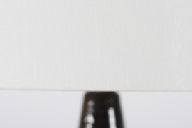Brutalist Unic Sejer Studio Danish Ceramic Table Lamp Dark Blue with New Shade, Mid-century