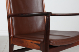 Kai Lyngfeldt Larsen set of 14 Danish Modern Conference Chairs of Rosewood and Leather Upholstery Denmark 1960
