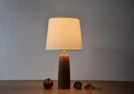 Danish Palshus Table Lamp Brown Haresfur Glaze, by Per Linnemann-Schmidt, Mid-century Modern Ceramic 1950s