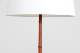 Danish Modern 1960s Vintage Floor Lamp of Teak with Black Metal Foot and New Shade