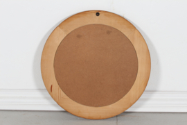 Danish Modern Brutalist style Round Wall Mirror Made of Pine in Denmark 1980's