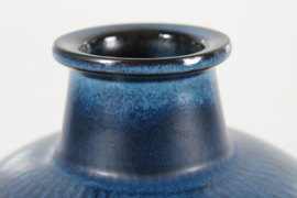 Large Ball Shaped Gunnar Nylund Vase by Nymølle with Dark Blue Glaze 1960s. Danish Mid-century Ceramics.