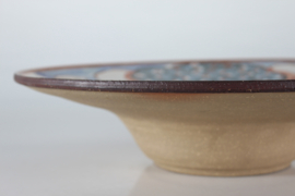 Huge Søholm Stoneware Bowl by Noomi Backhausen with Tree of Life Motif, 1960s Danish Ceramic.