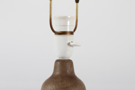 Einar Johansen Unglazed Ceramic Table Lamp with Embossed Leaves, Denmark, 1960s