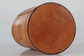 Vintage Wastepaper Basket of Genuine Cognac Colored Core Leather, 1970s