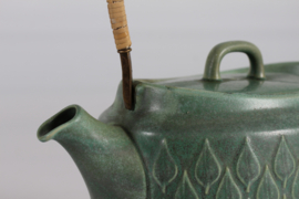 RARE and EARLY "Relief" Teapot by Danish Jens Harald Quistgaad IHQ, Stoneware with Green Glaze,1960s