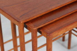 Danish Kaj Winding Nesting Tables of Teak by P. J. Furniture 1960s. Mid-century Modern.