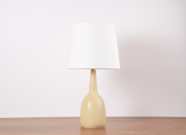 Danish Palshus Table Lamp Pale Yellow Haresfur Glaze, by Per Linnemann-Schmidt, Midcentury Modern 1950s