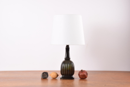 Danish Art Deco Just Andersen Table Lamp of Disco Metal with New Shade, 1930s
