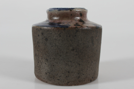 Danish Studio Ceramic Vase by Chris Moes Earthen Colors with Speckles of Black and Purple, 1970s Danish Mid-century Ceramics.