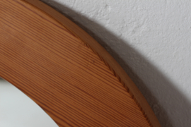 Danish Modern Brutalist style Round Wall Mirror Made of Pine in Denmark 1980's