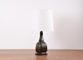 Danish Art Deco Just Andersen Table Lamp of Disco Metal with New Shade, 1930s