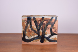 SOLD! Huge Danish Ceramic Art Vase by Ursula Printz Mogensen, Abstract Brutalist 1970s