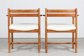 Børge Mogensen 2 Armchairs of Pine Model Asserbo No. 503 for Karl Andersson, Sweden 1970s. Scandinavian Modern