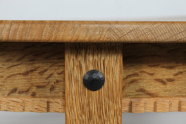SOLD - 1970s Danish Oval Extendable Dining Table of Oak in Henning  Kjærnulf Style, Mid-century Modern Brutalist