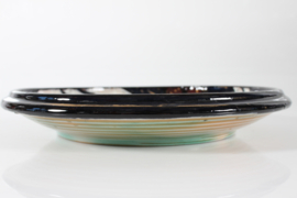Large Ceramic Dish with Leaf Pattern by Torben Keramik Denmark Mid-Century